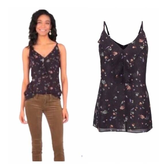 Cabi 3607 Floral Cami Tank Pinstripe Floral Navy Blue Small - Picture 8 of 8